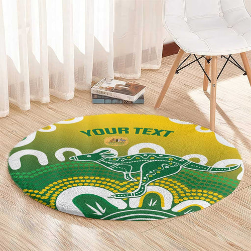Custom Australia Socceroos Football Round Carpet Come On Aussie