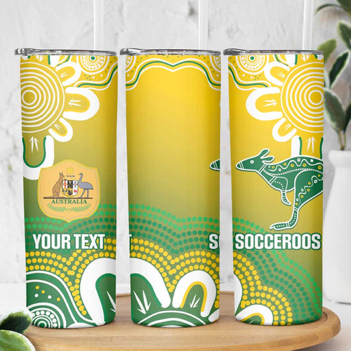Custom Australia Socceroos Football Skinny Tumbler Come On Aussie