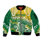 Custom Australia Socceroos Football Sleeve Zip Bomber Jacket Come On Aussie