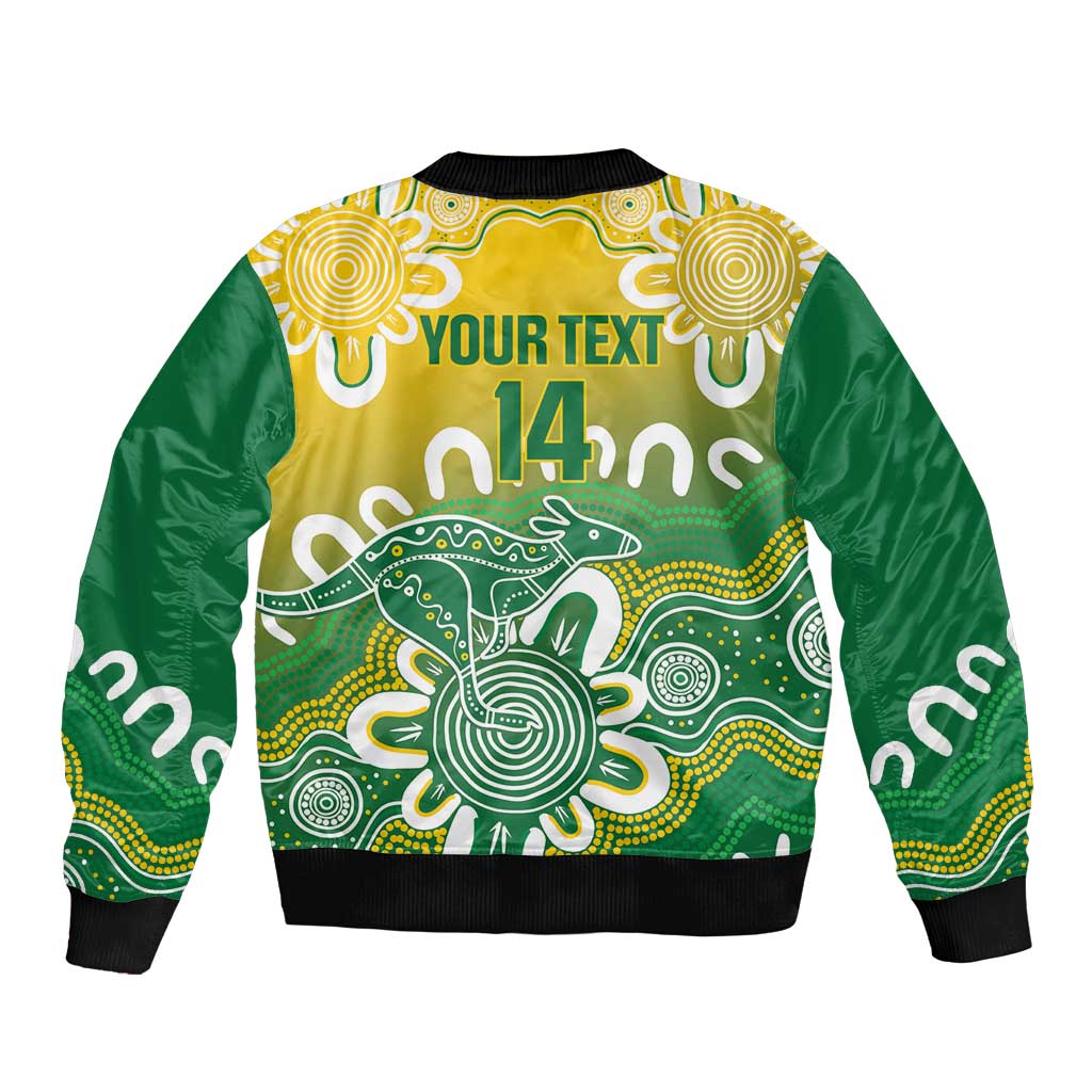 Custom Australia Socceroos Football Sleeve Zip Bomber Jacket Come On Aussie