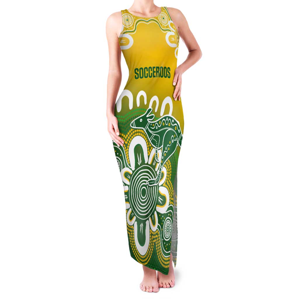 Custom Australia Socceroos Football Tank Maxi Dress Come On Aussie