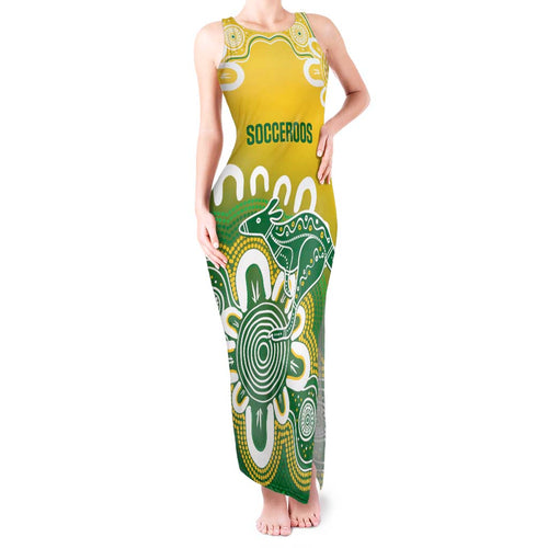 Custom Australia Socceroos Football Tank Maxi Dress Come On Aussie