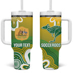 Custom Australia Socceroos Football Tumbler With Handle Come On Aussie