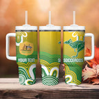 Custom Australia Socceroos Football Tumbler With Handle Come On Aussie