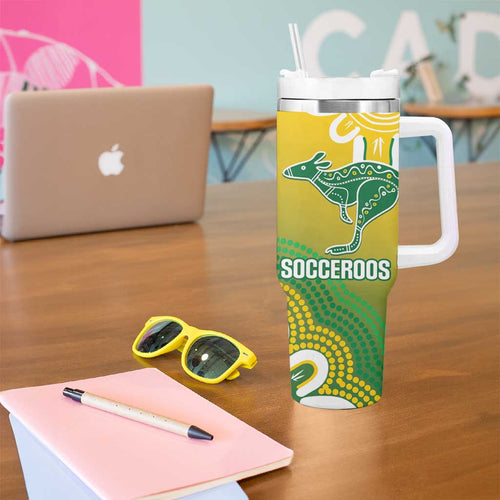 Custom Australia Socceroos Football Tumbler With Handle Come On Aussie