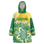 Custom Australia Socceroos Football Wearable Blanket Hoodie Come On Aussie
