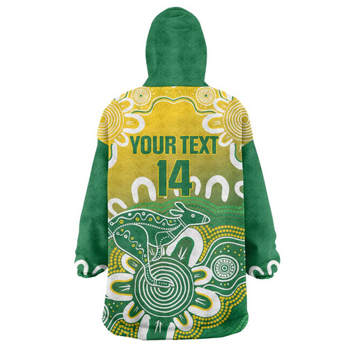 Custom Australia Socceroos Football Wearable Blanket Hoodie Come On Aussie