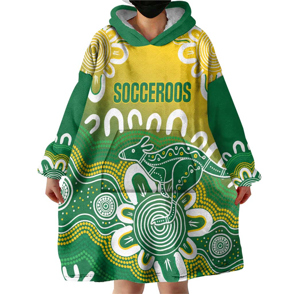Custom Australia Socceroos Football Wearable Blanket Hoodie Come On Aussie