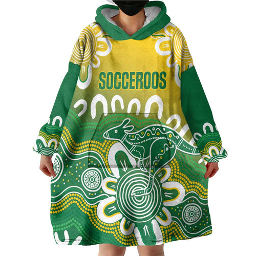 Custom Australia Socceroos Football Wearable Blanket Hoodie Come On Aussie