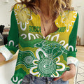 Custom Australia Socceroos Football Women Casual Shirt Come On Aussie