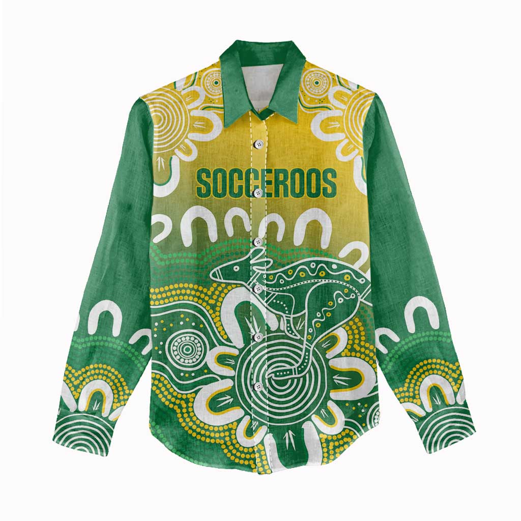 Custom Australia Socceroos Football Women Casual Shirt Come On Aussie