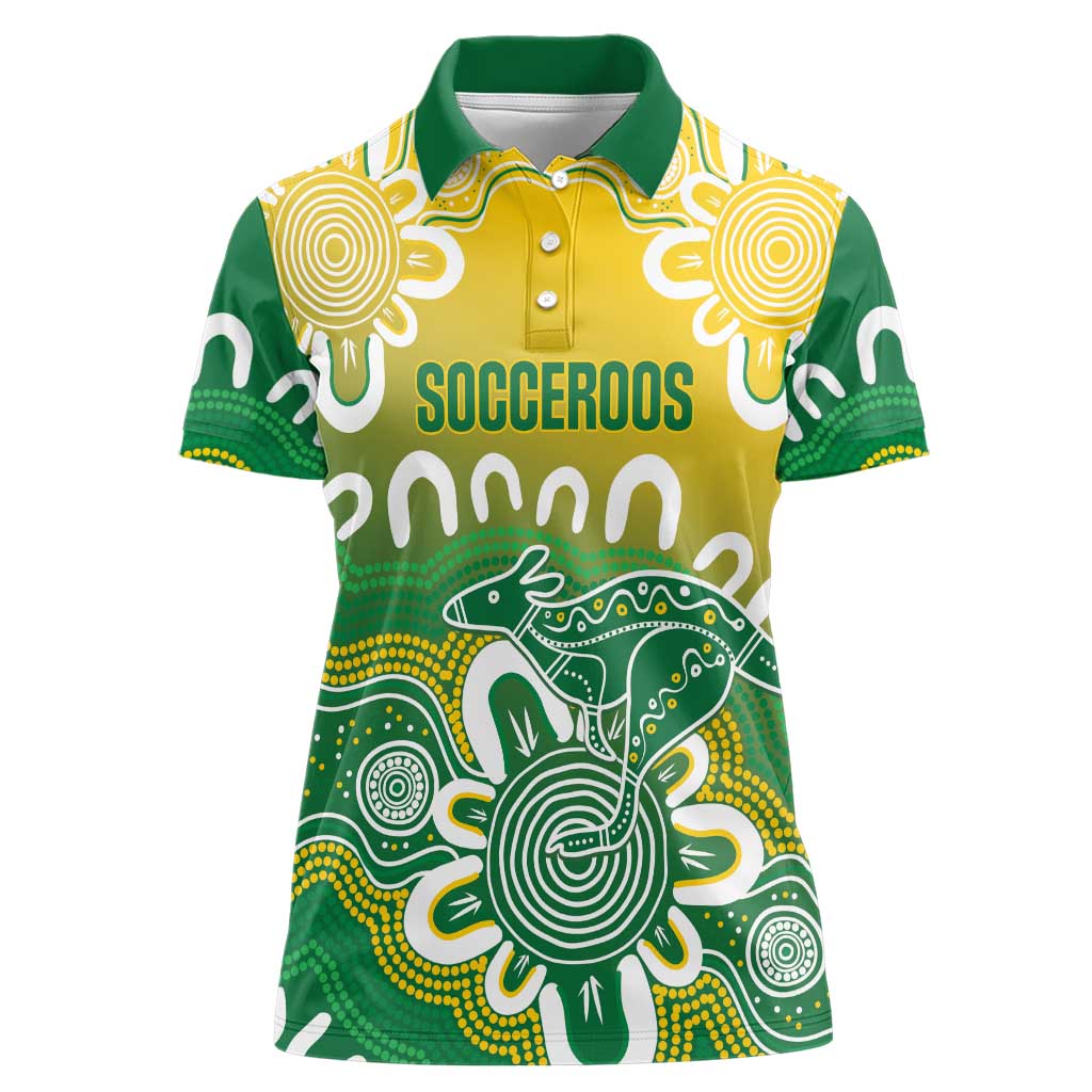 Custom Australia Socceroos Football Women Polo Shirt Come On Aussie
