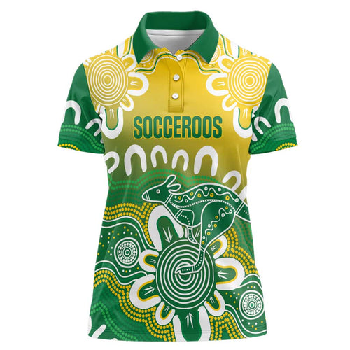 Custom Australia Socceroos Football Women Polo Shirt Come On Aussie