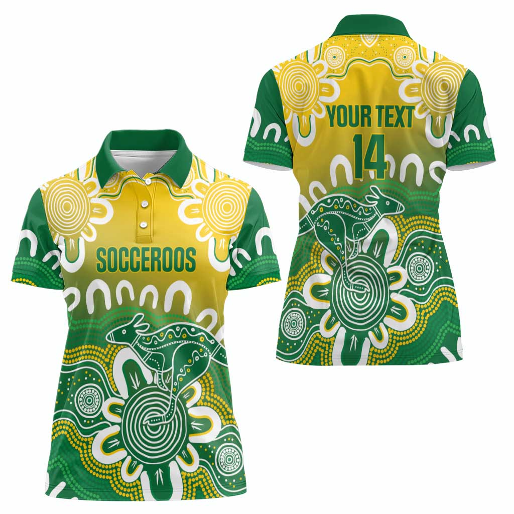 Custom Australia Socceroos Football Women Polo Shirt Come On Aussie