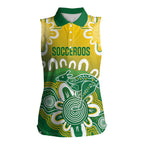 Custom Australia Socceroos Football Women Sleeveless Polo Shirt Come On Aussie