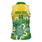 Custom Australia Socceroos Football Women Sleeveless Polo Shirt Come On Aussie