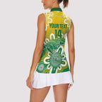 Custom Australia Socceroos Football Women Sleeveless Polo Shirt Come On Aussie
