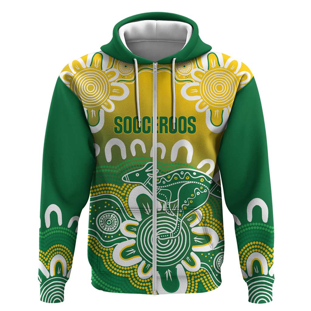 Custom Australia Socceroos Football Zip Hoodie Come On Aussie