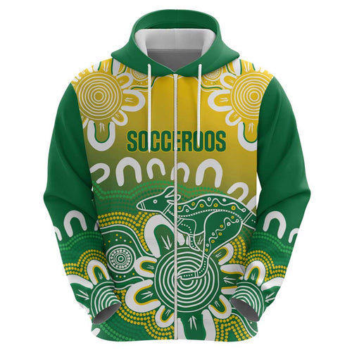Custom Australia Socceroos Football Zip Hoodie Come On Aussie