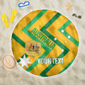 Custom Australia Socceroos Football Beach Blanket 2025 Sporty Version