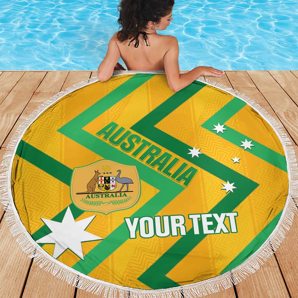 Custom Australia Socceroos Football Beach Blanket 2025 Sporty Version