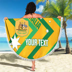 Custom Australia Socceroos Football Beach Blanket 2025 Sporty Version