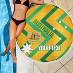 Custom Australia Socceroos Football Beach Blanket 2025 Sporty Version