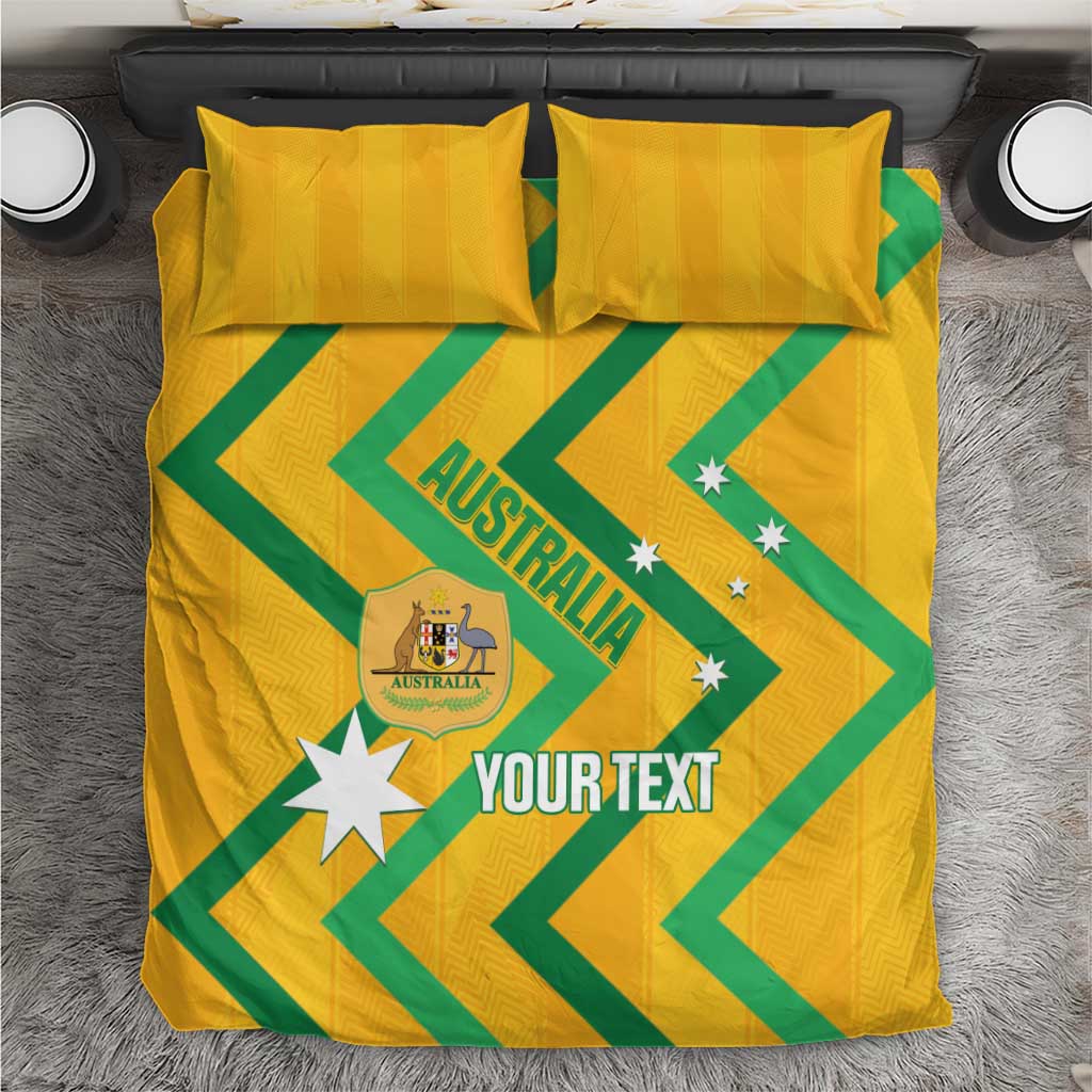 Custom Australia Socceroos Football Bedding Set 2025 Sporty Version
