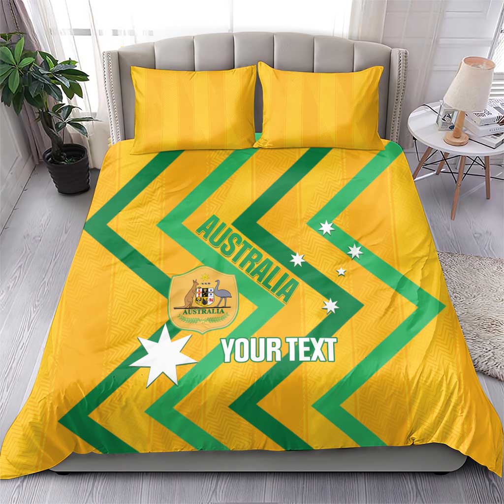 Custom Australia Socceroos Football Bedding Set 2025 Sporty Version