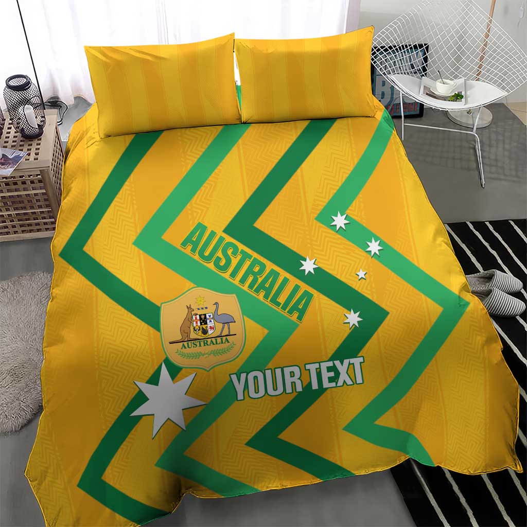 Custom Australia Socceroos Football Bedding Set 2025 Sporty Version