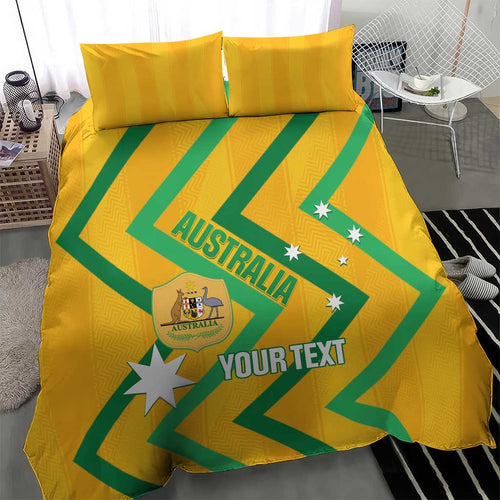 Custom Australia Socceroos Football Bedding Set 2025 Sporty Version