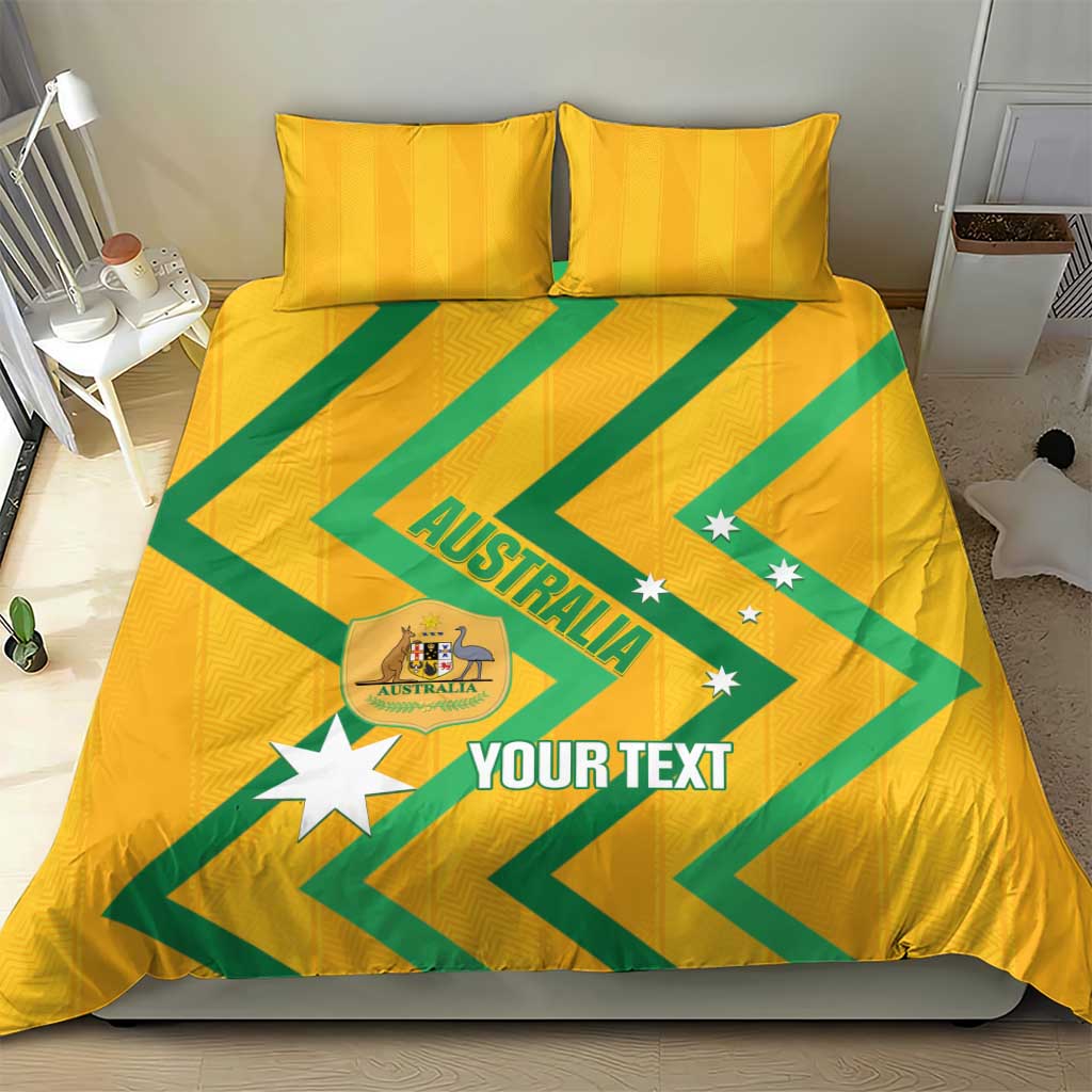 Custom Australia Socceroos Football Bedding Set 2025 Sporty Version