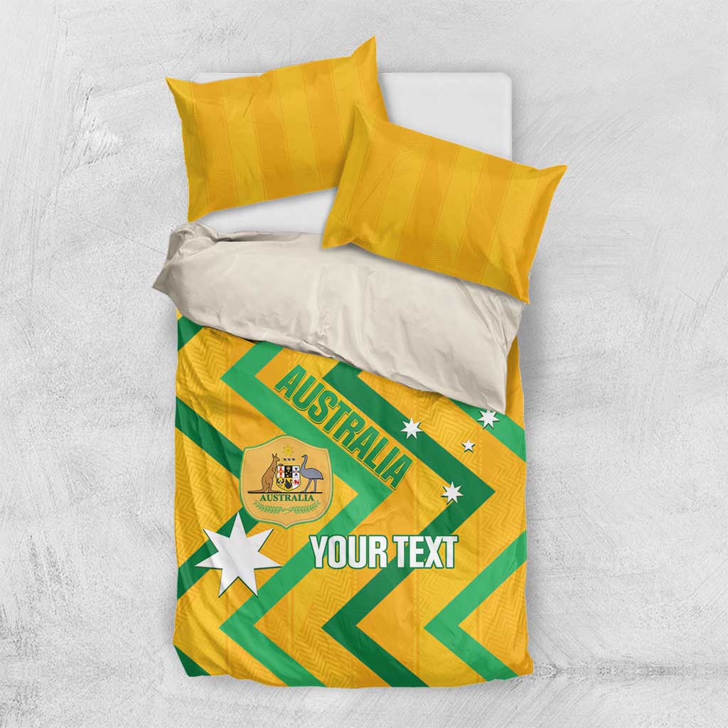 Custom Australia Socceroos Football Bedding Set 2025 Sporty Version