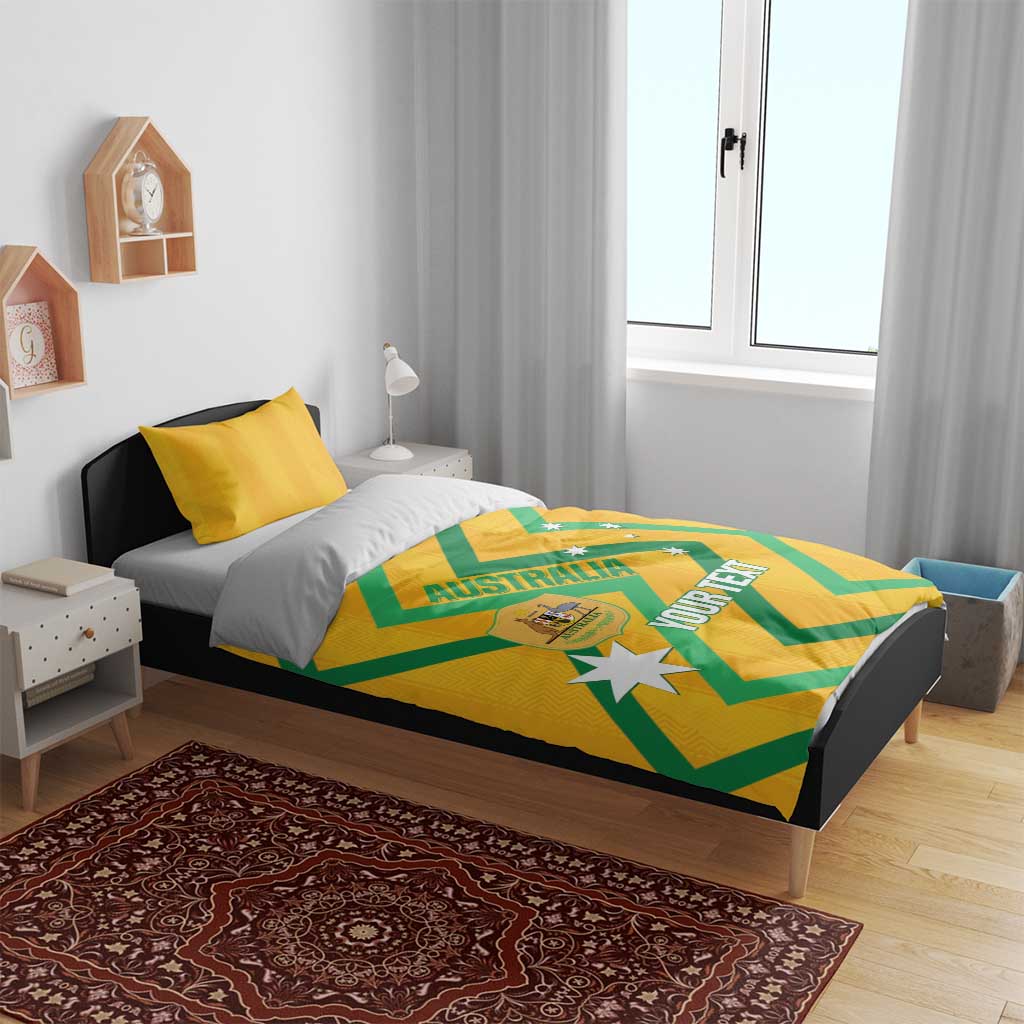 Custom Australia Socceroos Football Bedding Set 2025 Sporty Version