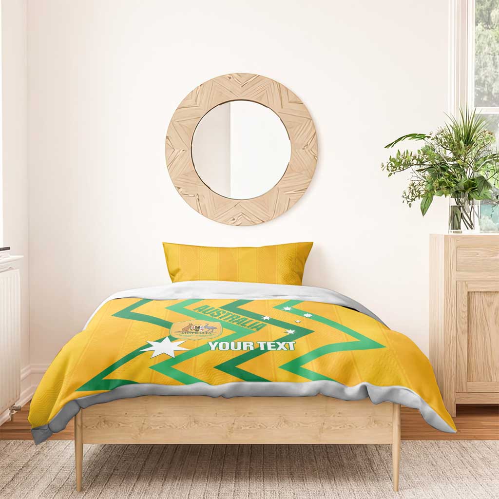 Custom Australia Socceroos Football Bedding Set 2025 Sporty Version