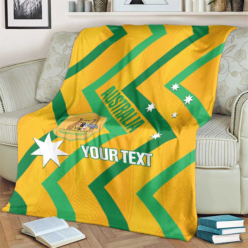 Custom Australia Socceroos Football Blanket 2025 Sporty Version