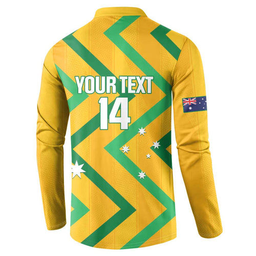 Custom Australia Socceroos Football Button Sweatshirt 2025 Sporty Version