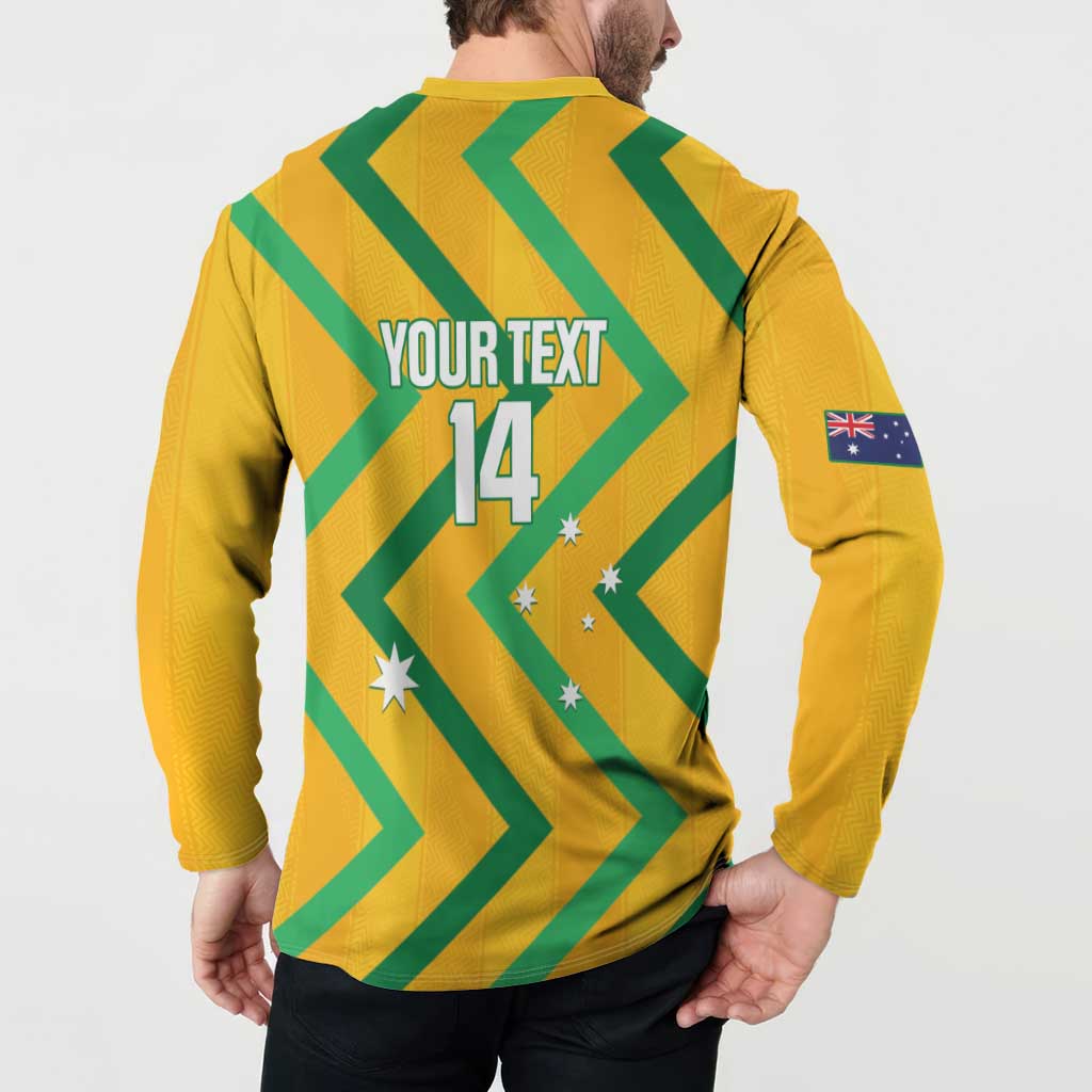 Custom Australia Socceroos Football Button Sweatshirt 2025 Sporty Version