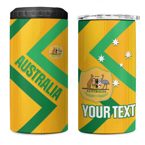 Custom Australia Socceroos Football 4 in 1 Can Cooler Tumbler 2025 Sporty Version