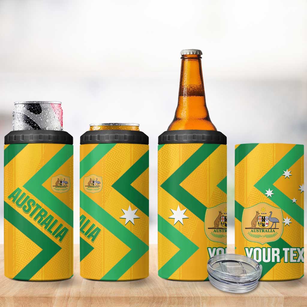Custom Australia Socceroos Football 4 in 1 Can Cooler Tumbler 2025 Sporty Version