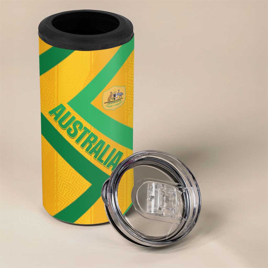 Custom Australia Socceroos Football 4 in 1 Can Cooler Tumbler 2025 Sporty Version