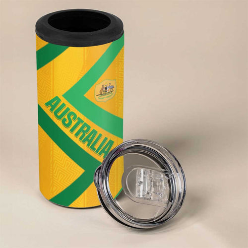 Custom Australia Socceroos Football 4 in 1 Can Cooler Tumbler 2025 Sporty Version
