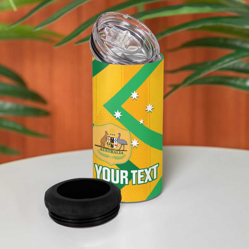 Custom Australia Socceroos Football 4 in 1 Can Cooler Tumbler 2025 Sporty Version