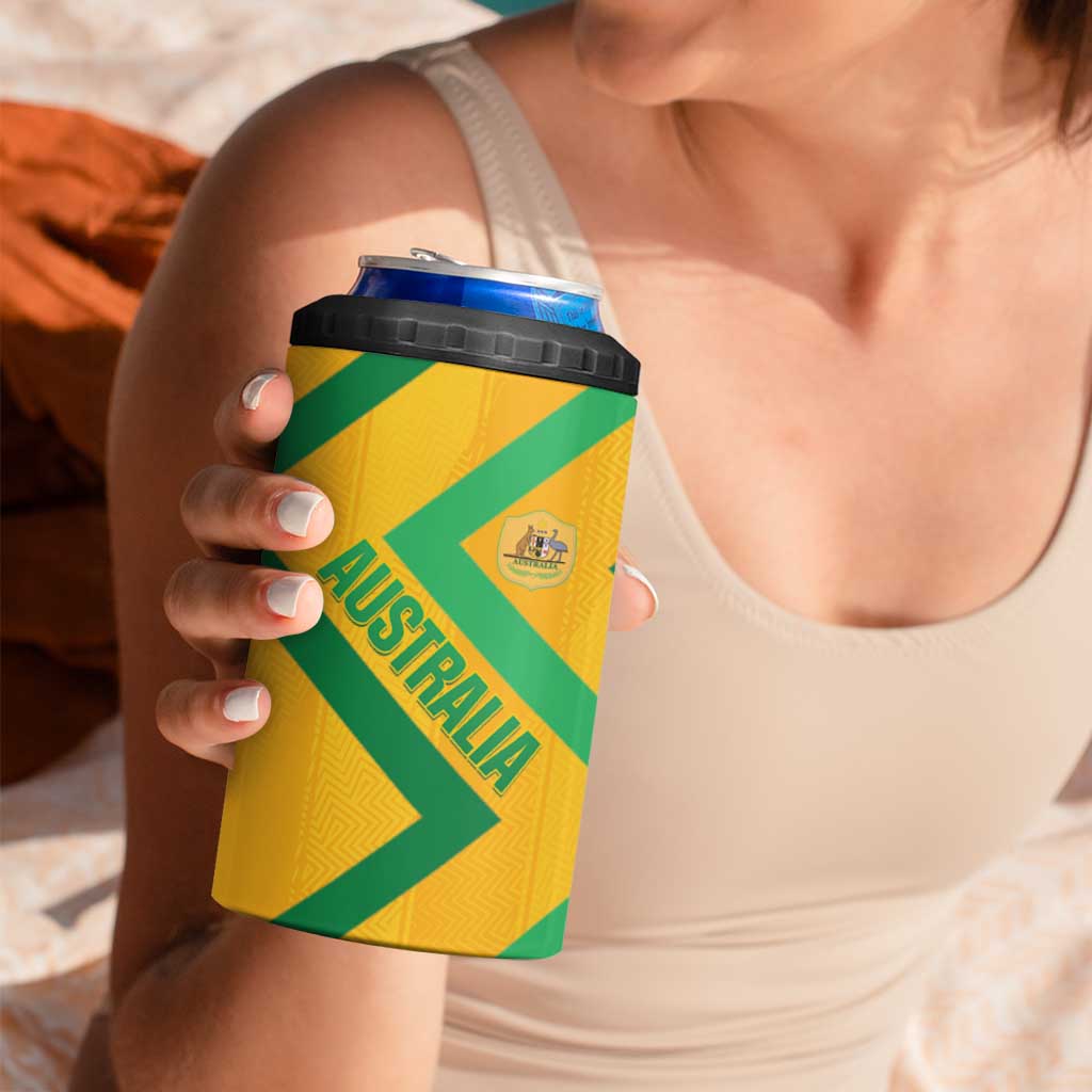 Custom Australia Socceroos Football 4 in 1 Can Cooler Tumbler 2025 Sporty Version