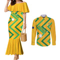 Custom Australia Socceroos Football Couples Matching Mermaid Dress and Long Sleeve Button Shirt 2025 Sporty Version