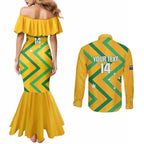 Custom Australia Socceroos Football Couples Matching Mermaid Dress and Long Sleeve Button Shirt 2025 Sporty Version
