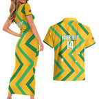 Custom Australia Socceroos Football Couples Matching Short Sleeve Bodycon Dress and Hawaiian Shirt 2025 Sporty Version