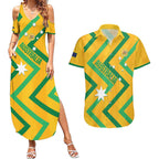 Custom Australia Socceroos Football Couples Matching Summer Maxi Dress and Hawaiian Shirt 2025 Sporty Version