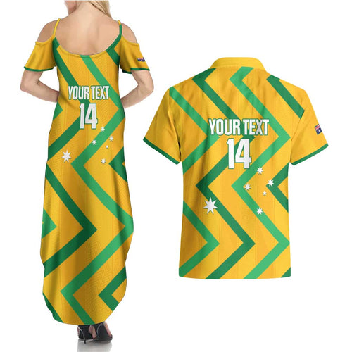 Custom Australia Socceroos Football Couples Matching Summer Maxi Dress and Hawaiian Shirt 2025 Sporty Version