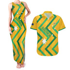 Custom Australia Socceroos Football Couples Matching Tank Maxi Dress and Hawaiian Shirt 2025 Sporty Version
